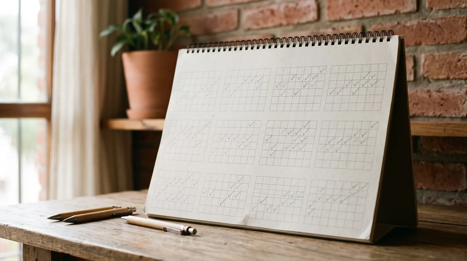 Calendario anual con pagos mensuales marcados