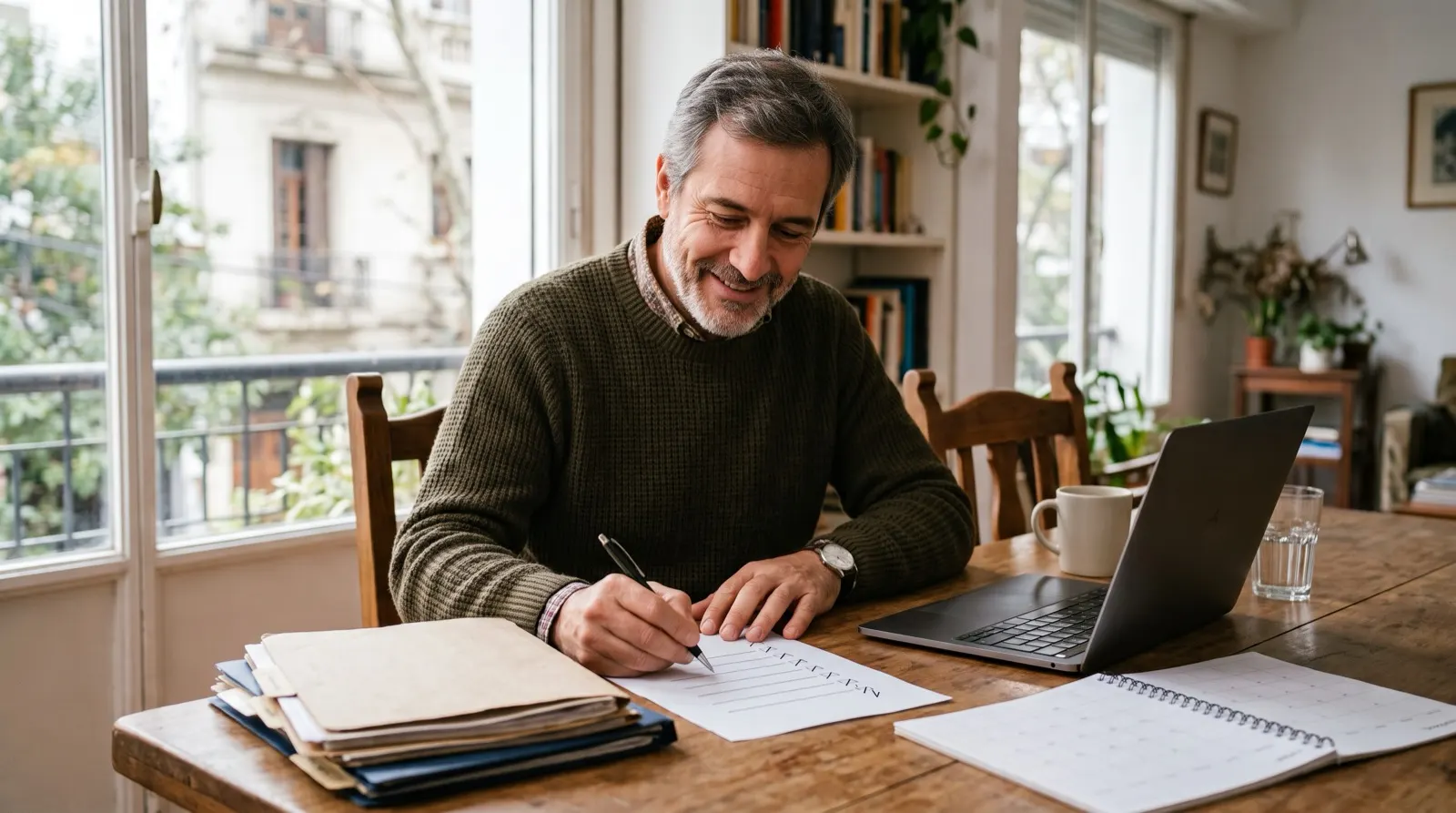Profesional revisa su año de pagos antes de marzo